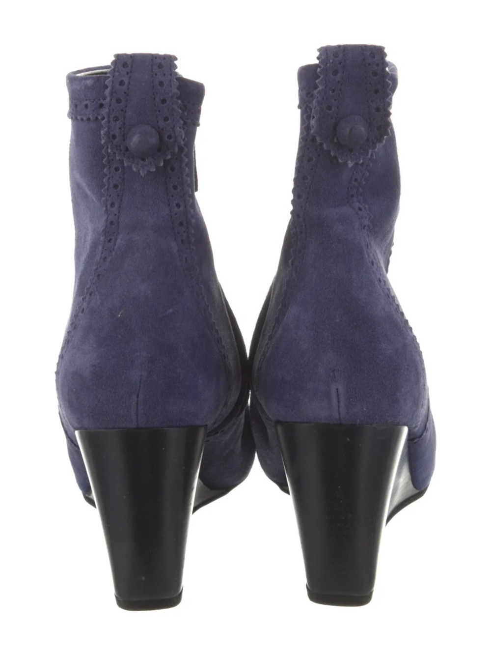 Balenciaga 38.5 Women Suede Wedge Ankle Boot - blue - Picture 3 of 7